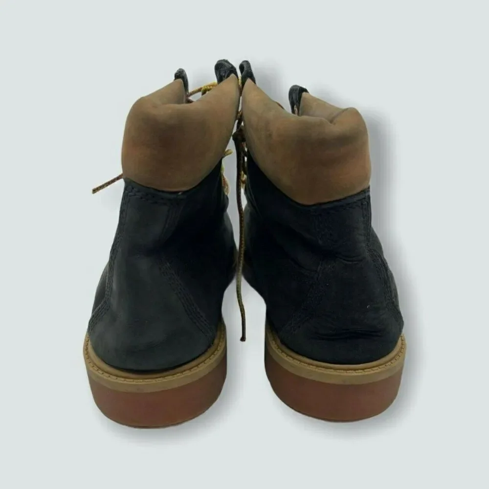 Timberland 6-Inch Premium Boots Mens Navy Blue Tan Good Waterproof‎ Nubuck